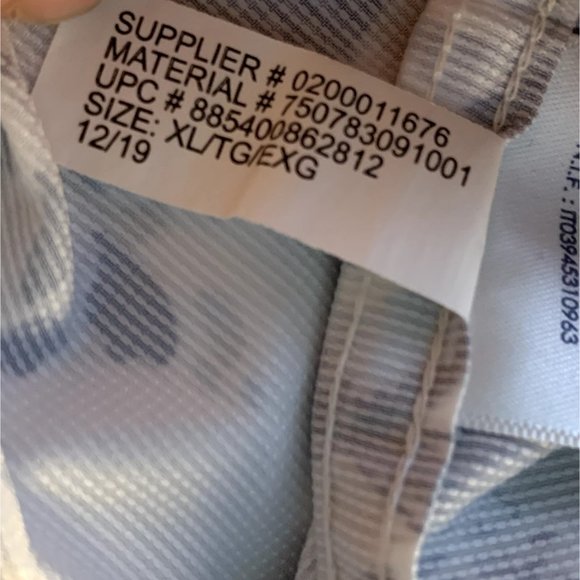 Chaps Shirt Mens XL White Blue Fish Print UPF50+ Hawaiian Fishing Button Down - Picture 10 of 11